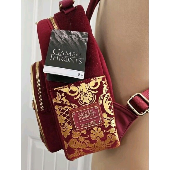 Loungefly NWT Game of Thrones King Joffrey Cosplay Mini Backpack Velour Crown - Picture 3 of 15
